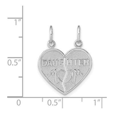 14K White Gold Daughter-Mom Break-Apart Heart Charm – view 5