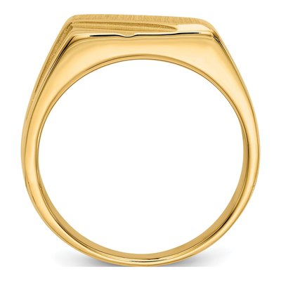 Men's 14K Yellow Gold Diagonal Signet Ring – view 3