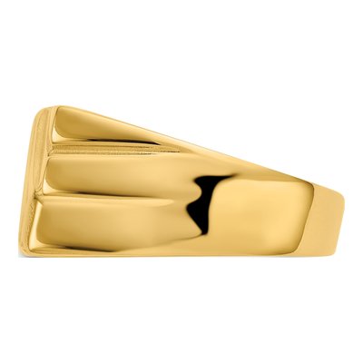 Men's 14K Yellow Gold Diagonal Signet Ring – view 4