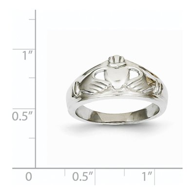 14K White Gold Claddagh Ring – view 4