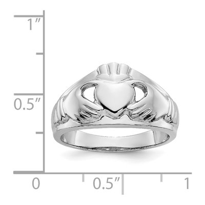 14K White Gold Claddagh Ring – view 4