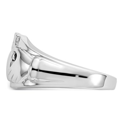 14K White Gold Claddagh Ring – view 5