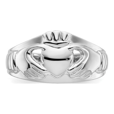 14K White Gold Claddagh Ring – view 6