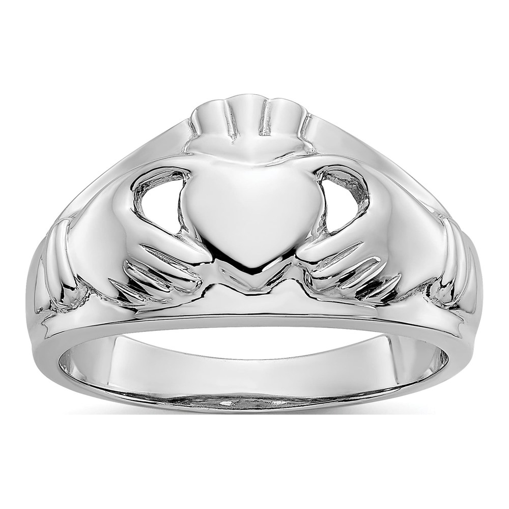 14K White Gold Claddagh Ring for Women