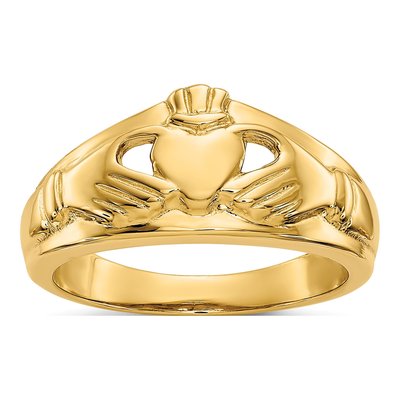 14K Yellow Gold Claddagh Ring