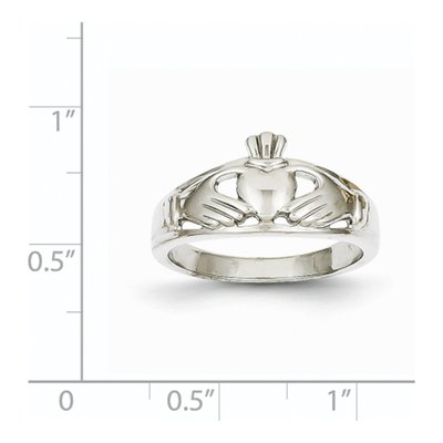 14K White Gold Claddagh Ring – view 4