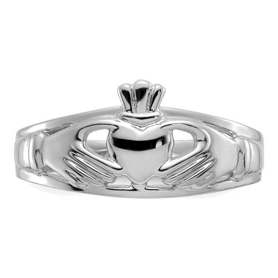 14K White Gold Claddagh Ring – view 6