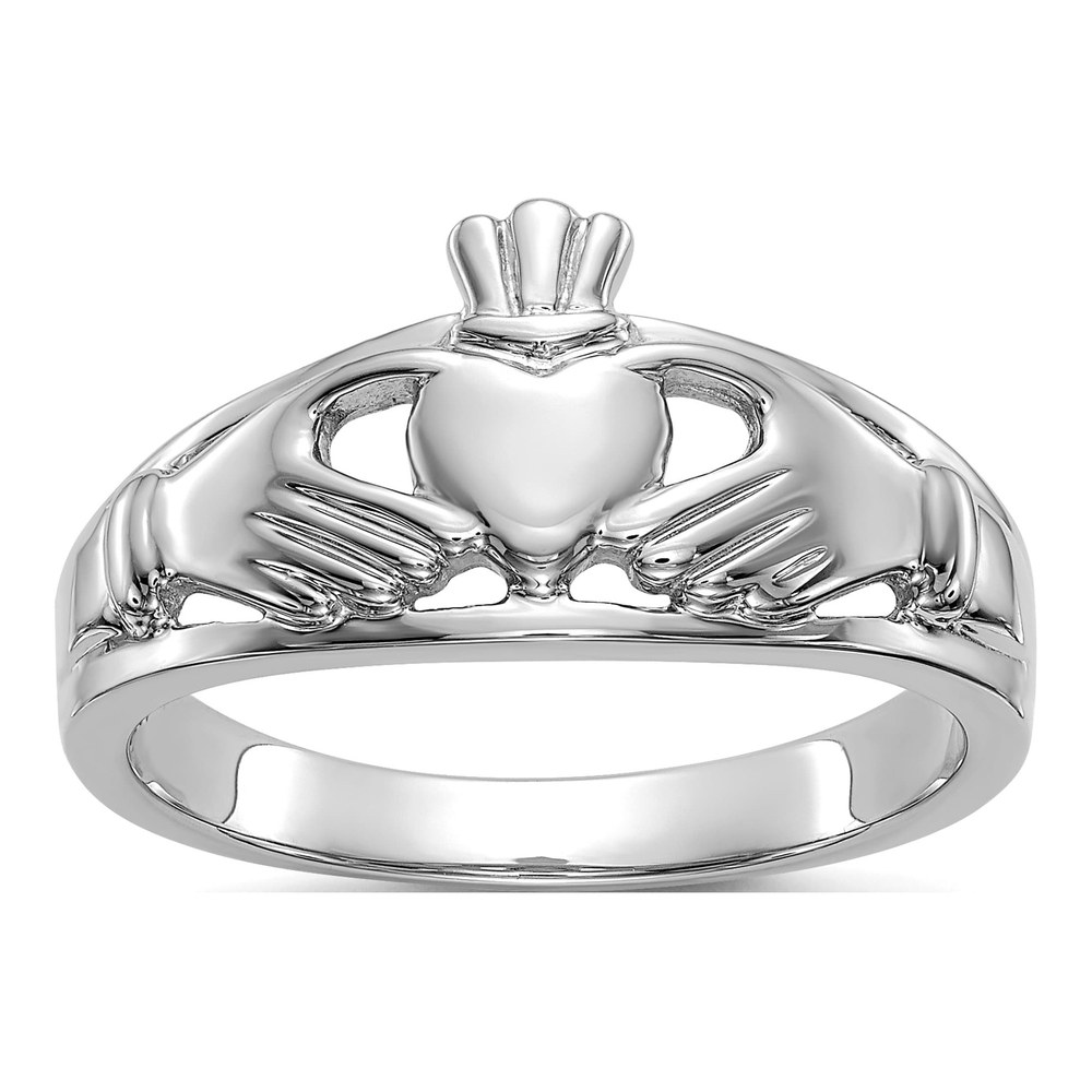 14K White Gold Claddagh Ring