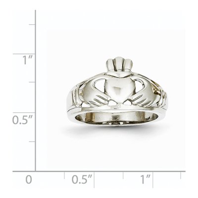 14K White Gold Claddagh Ring – view 4