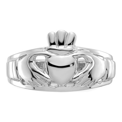 14K White Gold Claddagh Ring – view 6