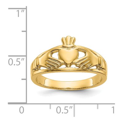 14K Yellow Gold Claddagh Ring – view 4