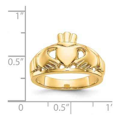 14K Yellow Gold Claddagh Ring – view 4