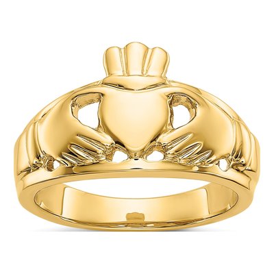 14K Yellow Gold Claddagh Ring