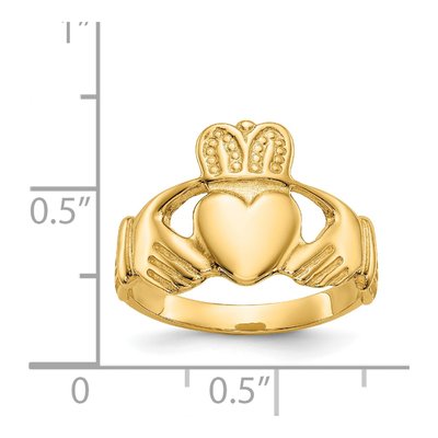 14K Yellow Gold Claddagh Ring – view 4
