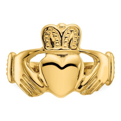 14K Yellow Gold Claddagh Ring – view 6