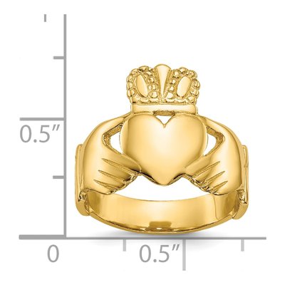 14K Yellow Gold Claddagh Ring – view 4