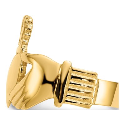 14K Yellow Gold Claddagh Ring – view 5