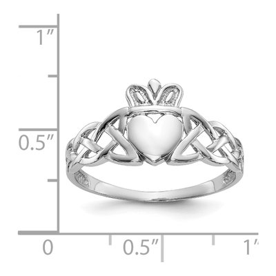 Men's 14K White Gold Claddagh Ring – view 4