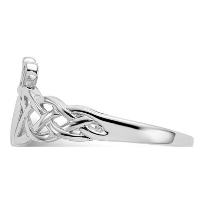 Men's 14K White Gold Claddagh Ring – view 5