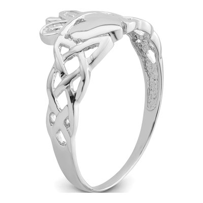 Men's 14K White Gold Claddagh Ring – view 8