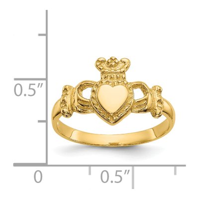 14K Yellow Gold Claddagh Ring – view 4
