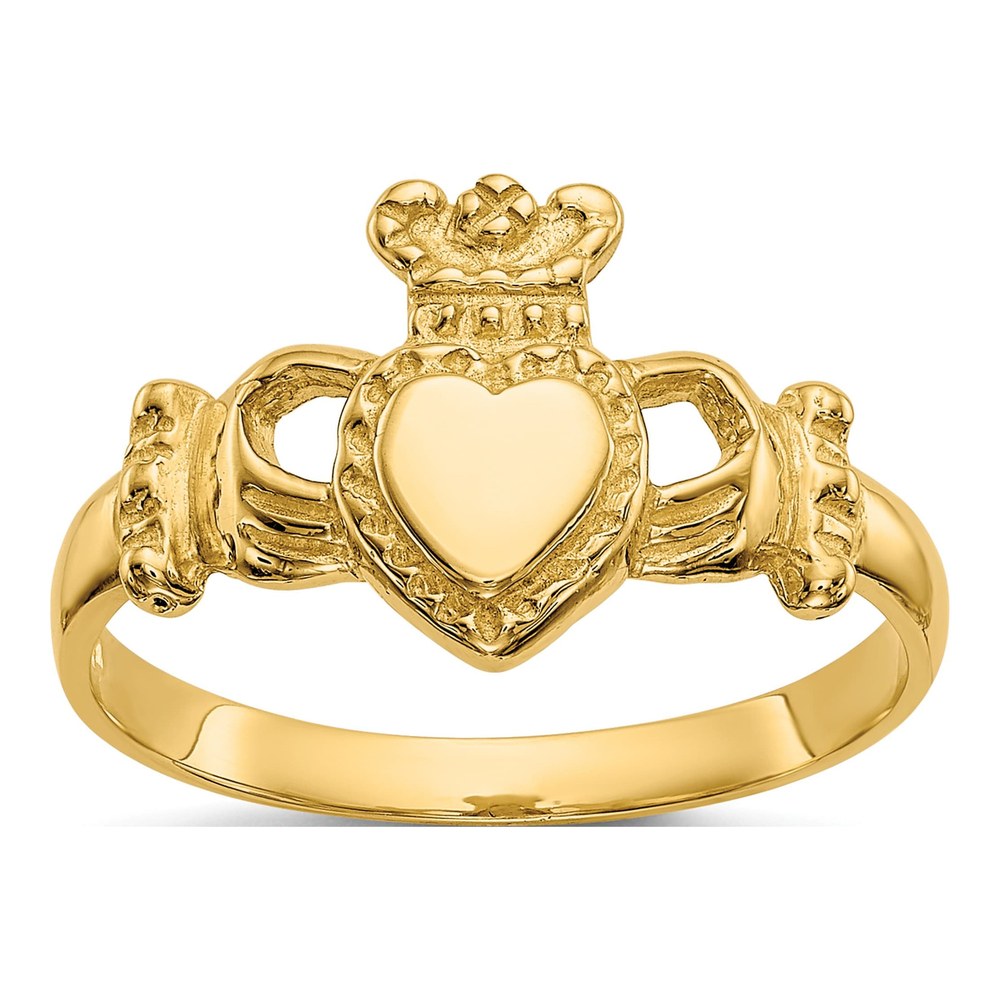 14K Yellow Gold Claddagh Ring