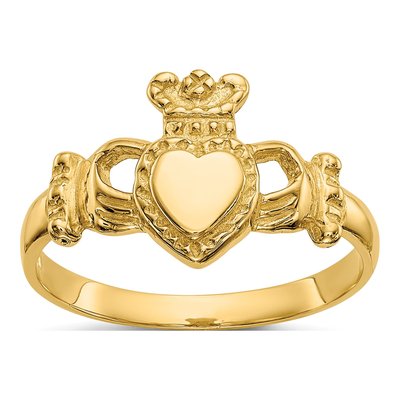 14K Yellow Gold Claddagh Ring
