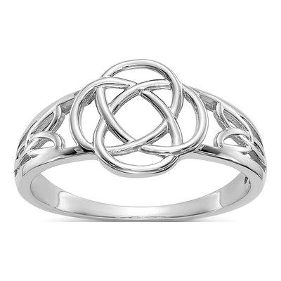 14K White Gold Celtic Knot Ring