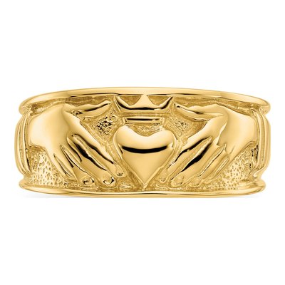 Men's 14K Yellow Gold 24mm Claddagh Band – view 6