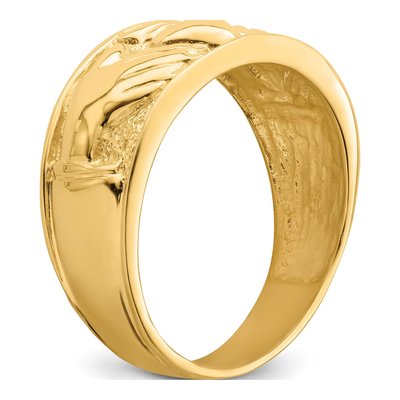 Men's 14K Yellow Gold 24mm Claddagh Band – view 8