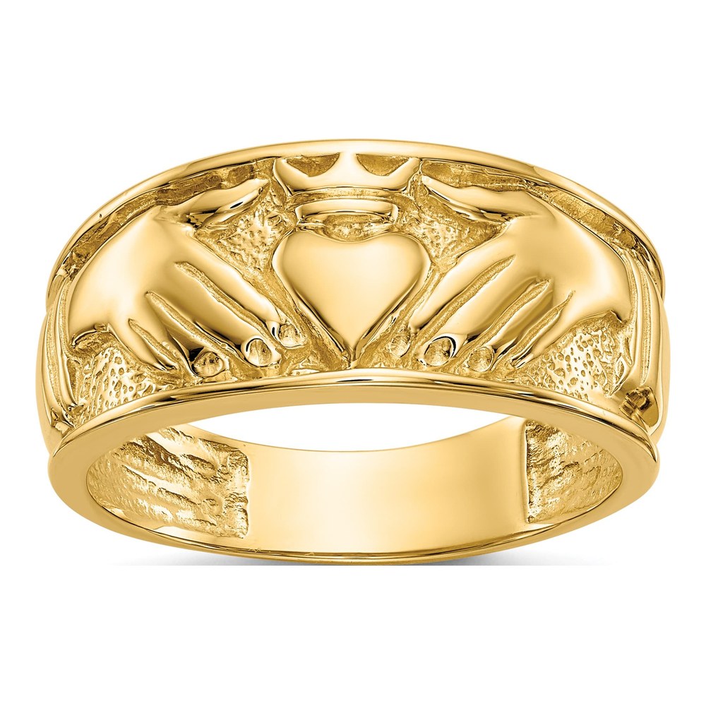 Men's 14K Yellow Gold 24mm Claddagh Band