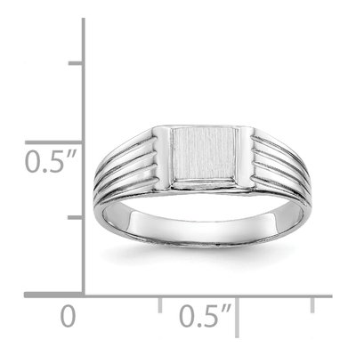 14K White Gold Kids' Square Signet Ring – view 4