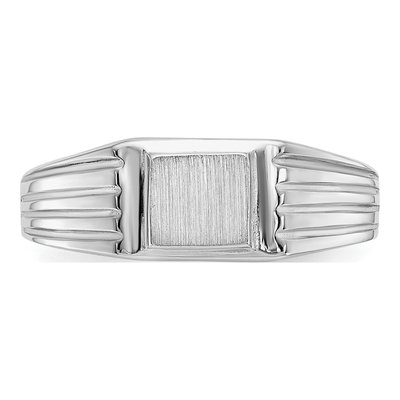 14K White Gold Kids' Square Signet Ring – view 6
