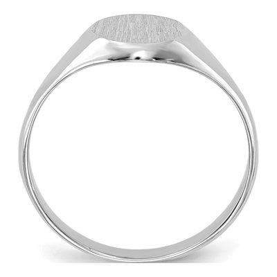 14K White Gold Kids' Round Signet Ring – view 3