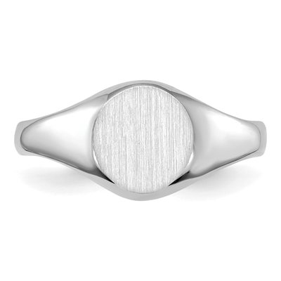 14K White Gold Kids' Round Signet Ring – view 5