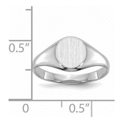14K White Gold Kids' Round Signet Ring – view 6