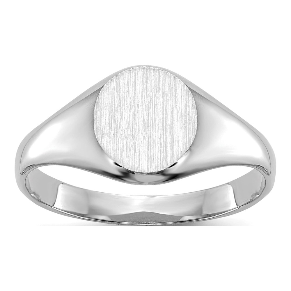 14K White Gold Kids' Round Signet Ring