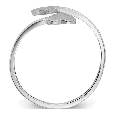 14K White Gold Double Heart Toe Ring – view 3