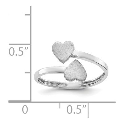 14K White Gold Double Heart Toe Ring – view 4