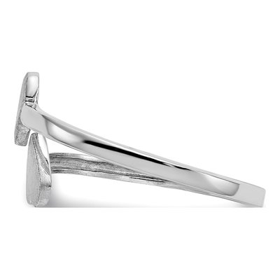 14K White Gold Double Heart Toe Ring – view 5