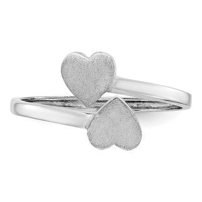 14K White Gold Double Heart Toe Ring – view 6