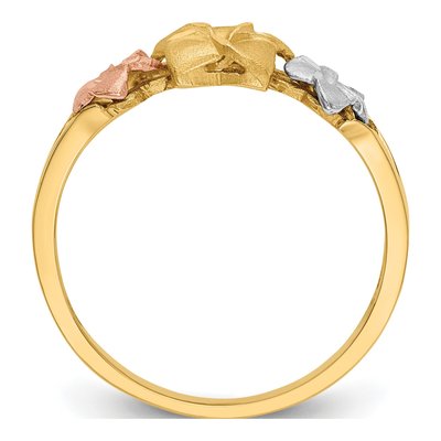 14K Tri-Color Gold Plumeria Flower Ring – view 3