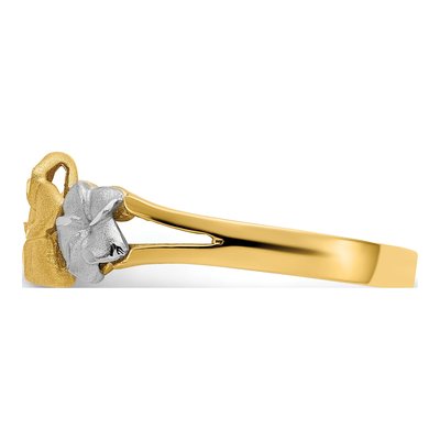14K Tri-Color Gold Plumeria Flower Ring – view 5