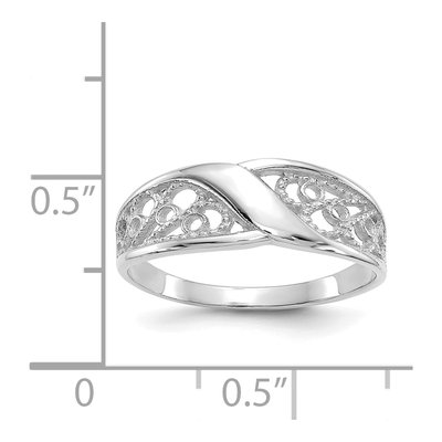 14K White Gold Filigree Ring – view 3
