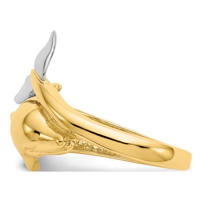 14K Two-Tone Gold Dolphin Ring – view 5