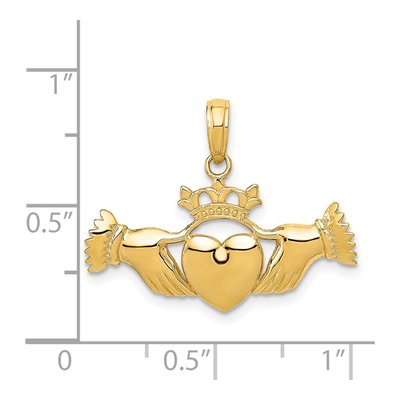 14K Yellow Gold Claddagh Pendant – view 4