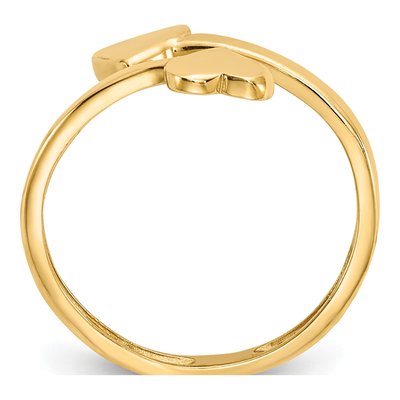 14K Yellow Gold Double Heart Toe Ring – view 3