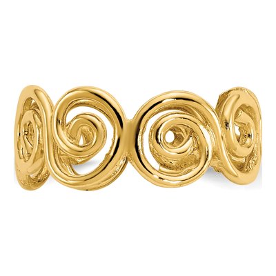 14K Yellow Gold Scroll Toe Ring – view 4