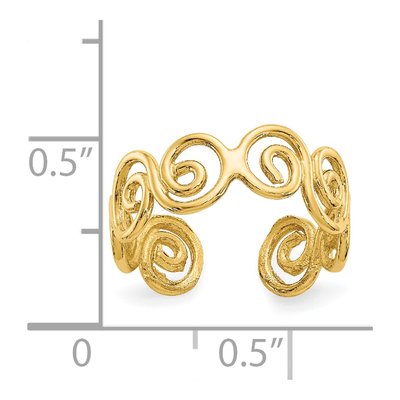 14K Yellow Gold Scroll Toe Ring – view 7