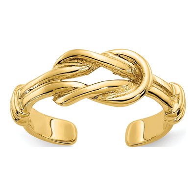 14K Yellow Gold Love Knot Toe Ring